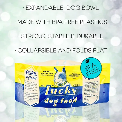 Vista 2 de MODGY Plato plegable para comida para perros, reutilizable, tamaño de viaje de plástico, contenedor portátil, campamento, senderismo, automóvil
