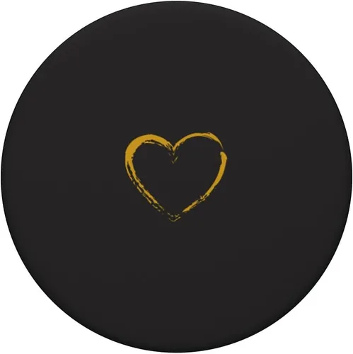 Vista 3 de PopSockets PopGrip estándar de corazón dorado negro