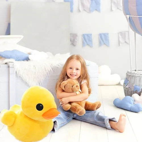 Vista 5 de Bansusu Decoración suave del sofá del juguete del animal del pato amarillo de la felpa de los 50CM para el cumpleaños de los niños