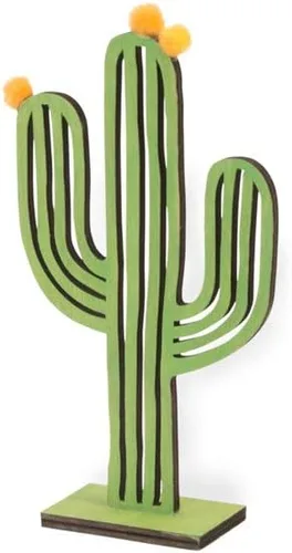 Vista 2 de Boston International Decoración decorativa de madera, grande, guirnalda de cactus (paquete de 2)