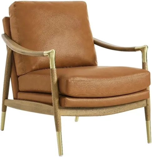 Vista 10 de Modway Langford - Sillón de terciopelo resistente a las manchas, silla de terciopelo moderna de mediados de siglo con marco de madera, silla