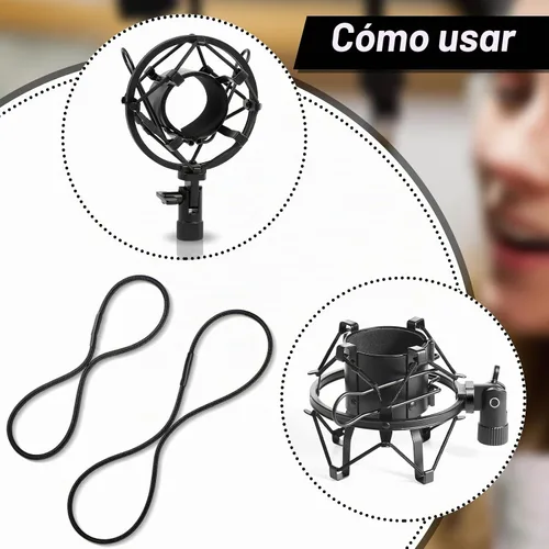 Vista 3 de Shappy - Anillo de goma para micrófono negro (8 unidades)