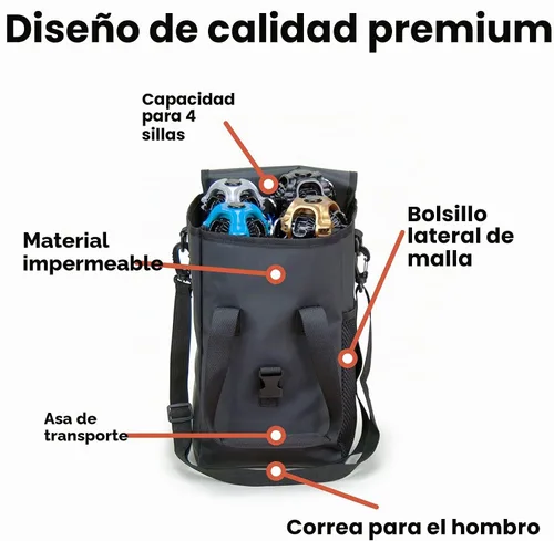 Vista 5 de CLIQ Chair Carry Bag, Waterproof Nylon Holds 2, 4, and 6 Camping Chairs