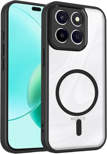 Vista 707 de Funda magnética transparente compatible con Xiaomi 17T, color negro 2 en 1 PC + TPU cubierta de teléfono a prueba de golpes, carcasa protectora