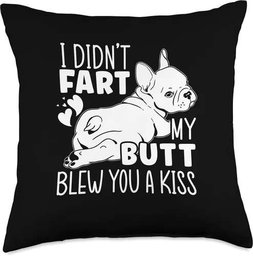 Vista 5 de French Bulldog Gifts & French Bulldog Clothing I Didn't Fart My Butt Blew You A Kiss - Almohada de bulldog francés, 16.0 x 16.0 in, multicolor