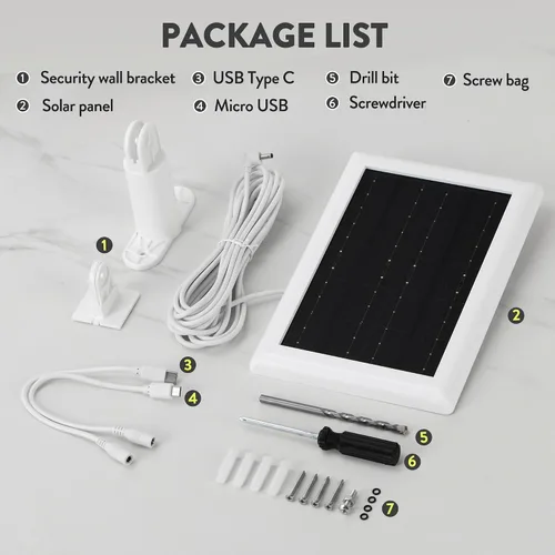 Vista 6 de Panel Solar Ring (2ª Generación), Paquete de 2 Cargador de Panel Solar Ring de 5W con Soporte y Cable de Extensión de 12 Pies para Cámara Stick Up