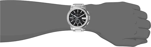 Vista 2 de Reloj de cuarzo suizo de plata de los hombres de la exhibición analógica de Gucci modelo YA101204