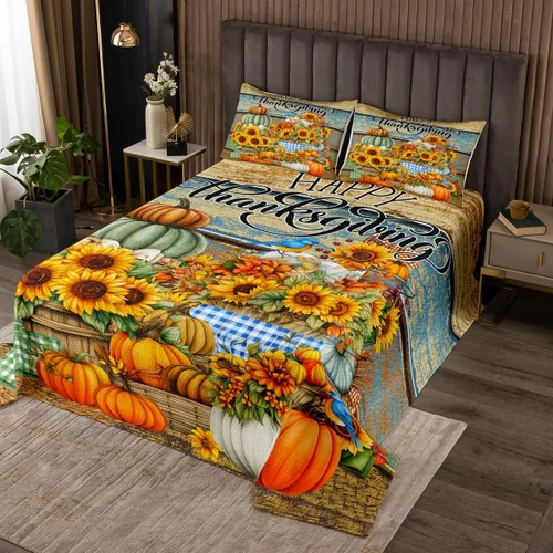 Vista 21 de Manfei Juego de colcha de Navidad para niños, tamaño individual, diseño de pinos de dibujos animados, decoración de habitación de niños y adultos