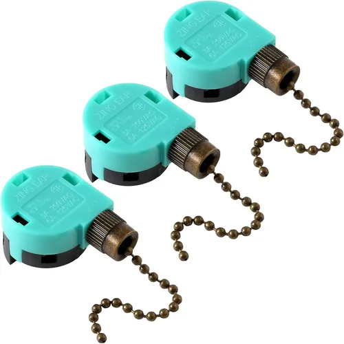 Vista 11 de Interruptor de ventilador de techo ZE-268S6 de 3 velocidades de 4 alambres de bronce Zing Ear para ventiladores de techo lámparas y luces de pared