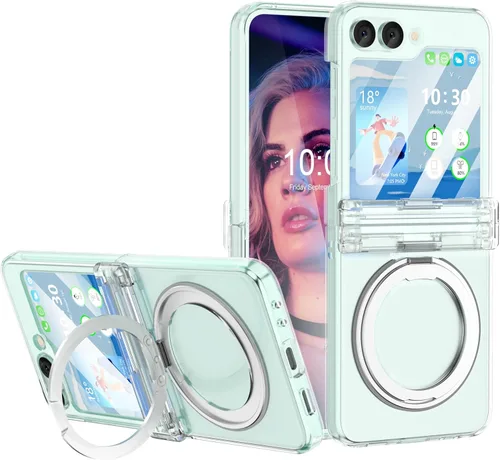 Vista 12 de Funda magnética diseñada para Galaxy Z Flip 5 con protección de bisagra y soporte [compatible con MagSafe] para Samsung Flip 5 Slim Funda protectora