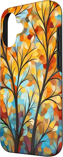 Vista 2 de Otoño y otoño, hojas coloridas, otoño color árbol caso para iPhone 16
