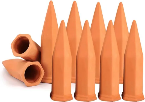 Vista 8 de vensovo - Estacas de riego automático de terracota - 24 piezas de dispositivos de riego para plantas en macetas, estacas de riego automático