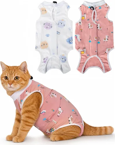 Vista 17 de ANWA Traje de Recuperación para Gatos - Mono transpirable para gatos hembras después de la cirugía, traje de recuperación quirúrgica para gatitos