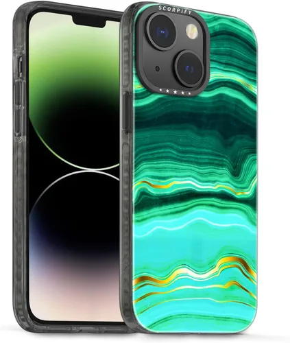 Vista 48 de SCORPIFY Funda para iPhone 14 Pro Max con diseño iridiscente de mariposa azul, bonita funda transparente para mujeres y niñas