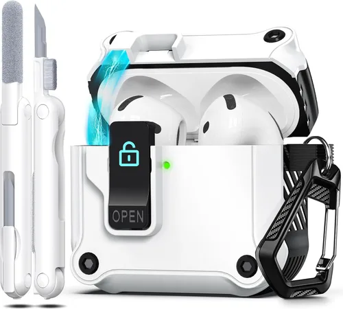 Vista 192 de RFUNGUANGO Fundas protectoras para Airpods de 2ª y 1ª generación, color 2º -Blanco