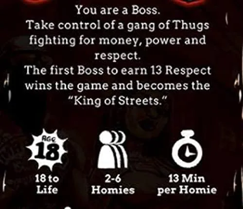 Vista 2 de BoardGame Thug Life The Board Game (2-6 Homies) una carta de amor a la lucha urbana en todo Estados Unidos. Inspirado en la cultura callejera de Los