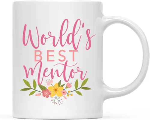 Vista 72 de Andaz Press Taza de café de 11 oz, regalo de broma de la mejor abbuela del mundo, diseño floral, paquete de 1
