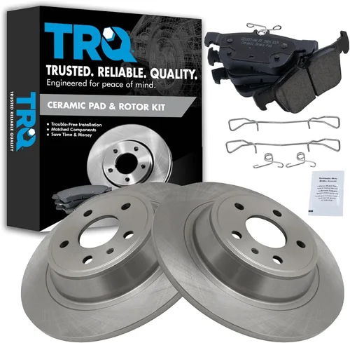 Vista 143 de TRQ Juego de pastillas de freno y rotor de cerámica trasera compatible con Honda Accord V6 1998-02 3.0L con frenos de disco traseros 02-06 Acura RSX