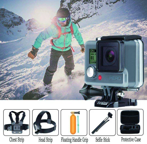 Vista 2 de Navitech Kit combinado de accesorios para cámara de acción 18 en 1 con estuche EVA, compatible con cámara de acción Xilecam 4K