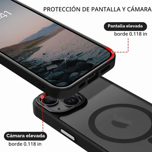 Vista 6 de BENTOBEN Funda magnética para iPhone 13 y iPhone 14 [compatible con Magsafe] Funda translúcida mate para iPhone 13/14, delgada, a prueba de golpes