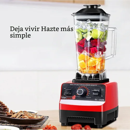 Vista 5 de Licuadora profesional resistente, licuadora de barra de grado comercial de pico de 2200 W con recipiente de 70 onzas para batidos, batidos