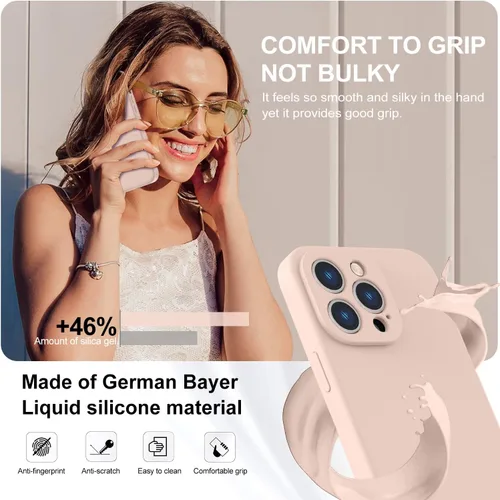 Vista 7 de Vooii Funda magnética compatible con iPhone 14 Pro Max, protector de pantalla 9H, protector de cámara, forro de microfibra suave, funda de silicona