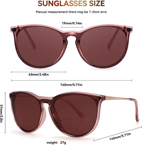 Vista 3 de Dollger Gafas de sol de moda de gran tamaño para mujer, 100% protección UV para conducir, montar, playa y viajes