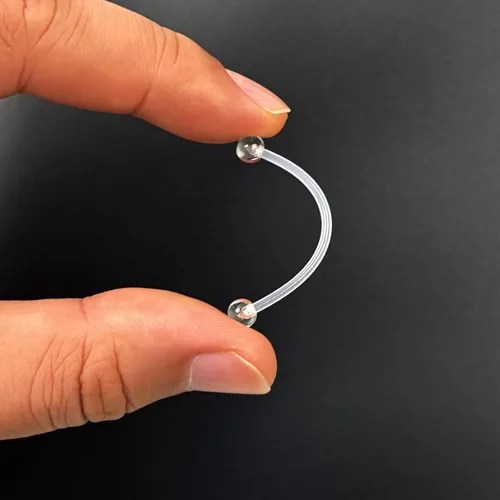Vista 7 de 60 piezas de retenedores de piercing transparentes para cirugía de plástico bioflex para joyería de piercing para nariz, ombligo, pezón, lengua
