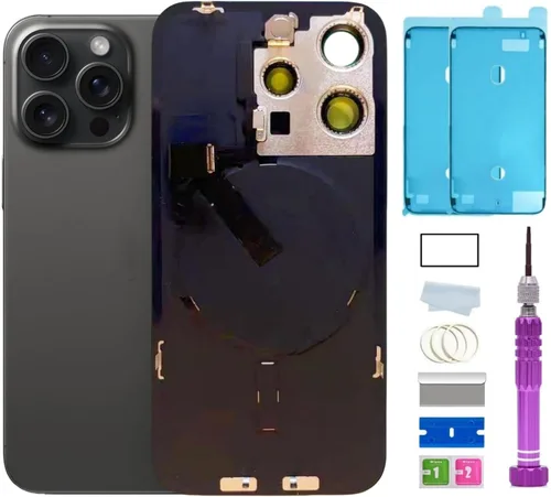 Vista 15 de Reemplazo de vidrio trasero de 14 pulgadas con placa y cable flexible y todas las piezas para iPhone 14 (azul, 6.1 pulgadas) + cinta impermeable +