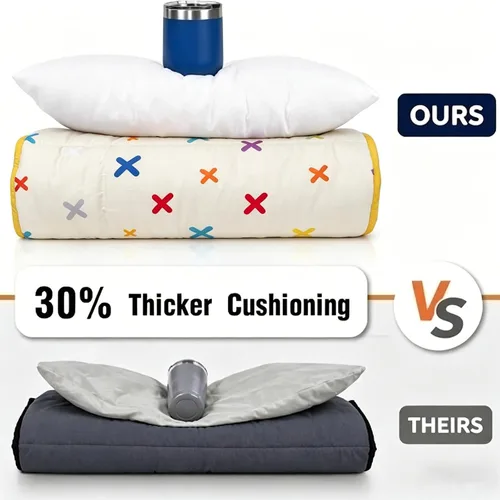 Vista 3 de Primlect - Tapete para siesta con almohada, saco de dormir extra grande grueso Beige