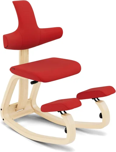 Vista 14 de Varier ThatSit Balans Silla ergonómica ajustable con respaldo, 10 años de garantía limitada, diseñada por Peter Opsvik, color natural/negro