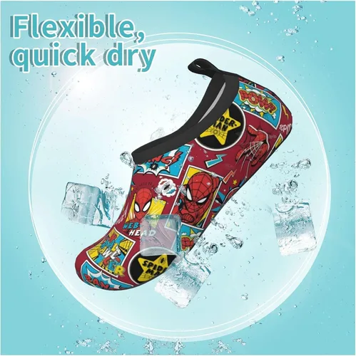 Vista 6 de Cool Superheros Zapatos de agua para niños ligeros antideslizantes piel de agua descalza deportes de natación playa piscina para niños y niñas
