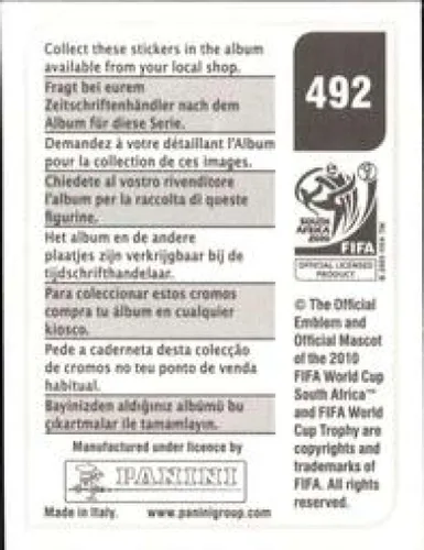 Vista 2 de Calcomanías de la Copa Mundial de la FIFA de Panini 2010 #492 Maicon Brasil - Adhesivo oficial de álbum de fútbol (2 pulgadas x 1.5 pulgadas)