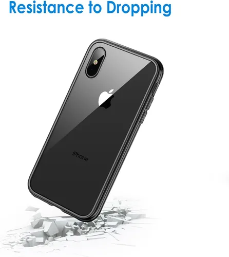 Vista 6 de JETech - Carcasa para iPhone Xs y iPhone X, no se pone amarilla, color negro Shockproof Protection, Scratch Resistant Hard PC Back, Durable
