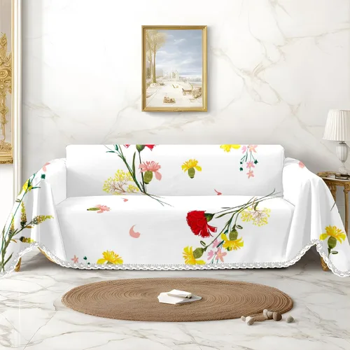 Vista 9 de Funda de sofá con estampado de piña a rayas, fundas de sofá para sillón, funda resistente a las manchas, protector universal de muebles
