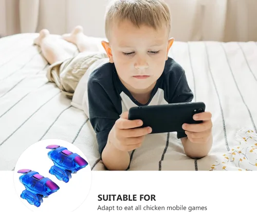 Vista 2 de Hemobllo - Juego de disparador para teléfono celular Gamepad, 1 par, color azul