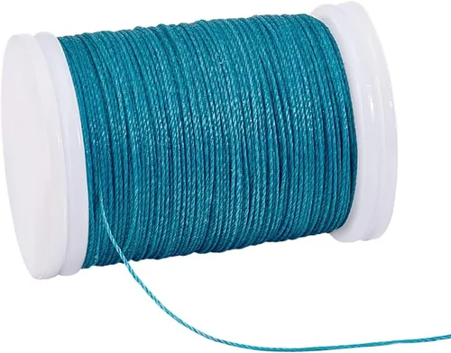 Vista 10 de PH PandaHall Cordón encerado de 0.020 in, cuerda encerada de 131 yardas, hilo de poliéster, cuerda de cera para pulseras, collares, joyas de Blanco