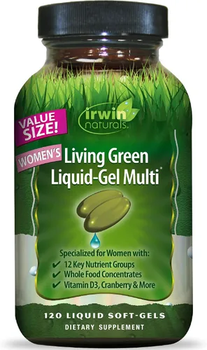 Vista 9 de Irwin Naturals Living Green Liquid Gel Multi para Mujer - 90 Geles Líquidos Suaves
