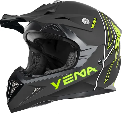 Vista 11 de Casco para Dirt Bike YEMA aprobado por DOT - Casco de motocross ATV MX BMX todoterreno de cara completa con 8 ventilaciones y forro removible, casco