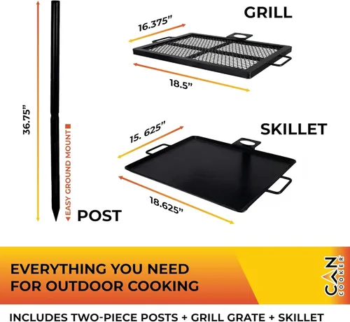 Vista 3 de GameMaker Parrilla de Cocina de Fuego Abierto – Parrilla de Campamento Portátil para Cocina de Llama Abierta, Fogatas, Anillos de Fuego al Aire