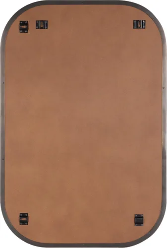 Vista 5 de Kate and Laurel Rollo Midcentury Espejo rectangular redondeado; 20 x 30; bronce; espejo moderno con marco de metal