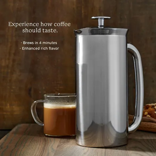 Vista 3 de ESPRO - Prensa francesa P7 - Cafetera y tetera aislada de acero inoxidable de doble pared con microfiltro - Mantiene las bebidas calientes durante