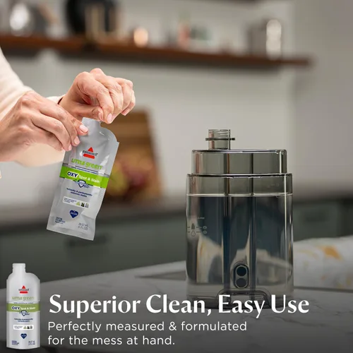 Vista 3 de NUEVA Fórmula de limpieza concentrada BISSELL Little Green Pro Oxy para manchas y olores en limpiadores profundos portátiles, 6 sobres de súper