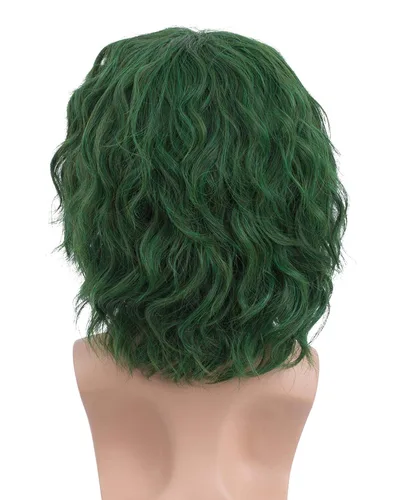 Vista 4 de Pelucas verdes para hombres disfraz peluca de pelo corto