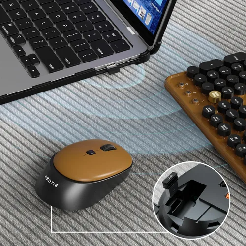 Vista 4 de Coloridos teclados inalámbricos de computadora y mouse combinados