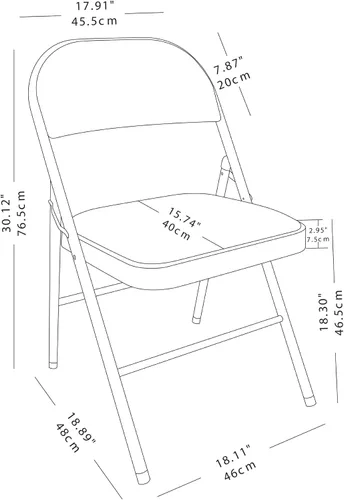 Vista 2 de Realspace® Silla plegable acolchada tapizada, marrón