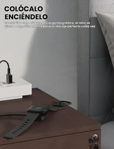 Vista 5 de Compatible con Fitbit Sense y Versa 3 Charger Cable de carga de repuesto para Sense 2, Versa 4 Smartwatch de 3.3 pies, cable inalámbrico magnético