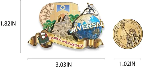 Vista 3 de Imán de Orlando de los E.E.U.U. Imán de nevera 3D hitos de madera 3D de viaje, recuerdos coleccionables, decoración hecha a mano 2