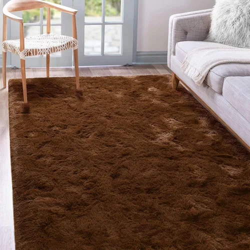 Vista 30 de Terrug Alfombra Corredor Negra Esponjosa para Dormitorio, 2x6 Pies Lindas Alfombras de Área de Pelo Largo para Pasillo, Alfombra de Felpa Suave
