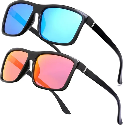 Vista 28 de Gafas de sol polarizadas deportivas para hombre, gafas de marco cuadrado NP1007 Marco A01 Matteblack/Lente gris